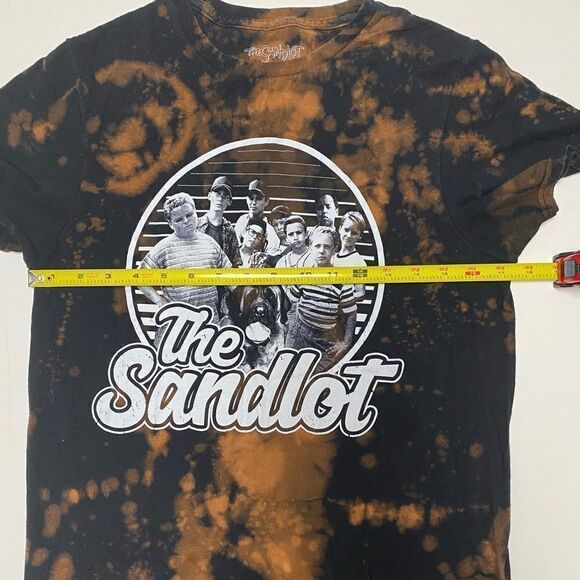 The Sandlot Movie Group Graphic Print Black Bleached Tie-Dye Shirt - Picture 6 of 8